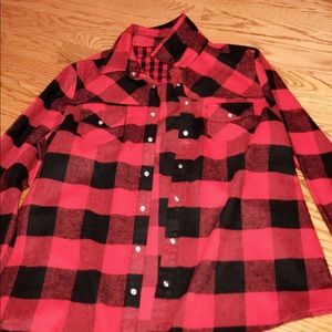 A black and red checkered flannel.